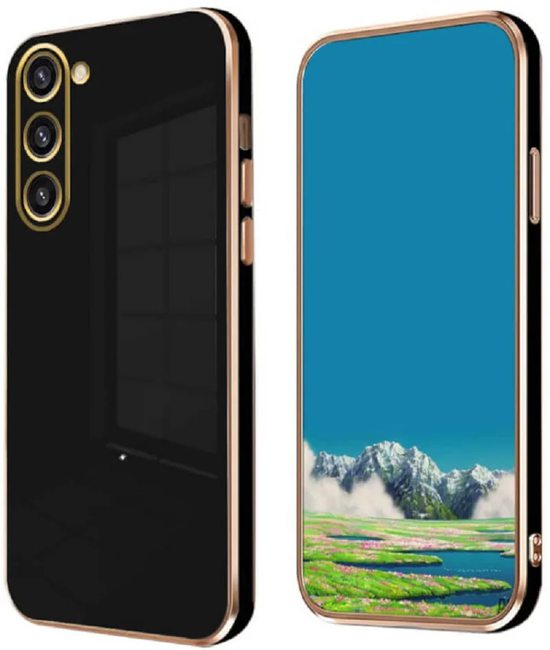 Bodycell Χρυσό Plated - Θήκη Σιλικόνης Samsung Galaxy S23 - Black (5206015069734)