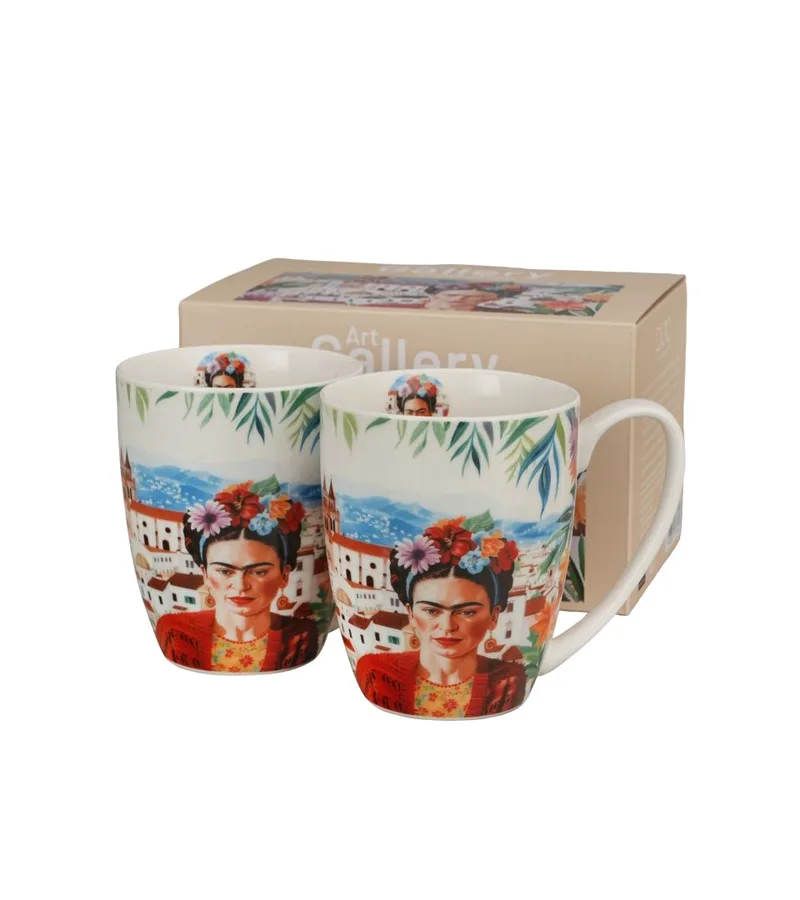 Σετ κούπες 360ml σε κουτί Duo - Duo Frida Khalo - Mexican Art Red (2 τμχ.)