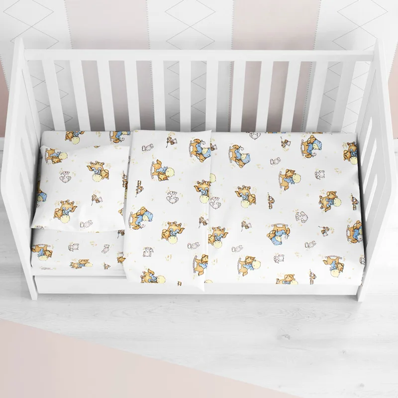 Φανελένιο Πάπλωμα Κούνιας 120x160 Dimcol Baby 04 White 120x160