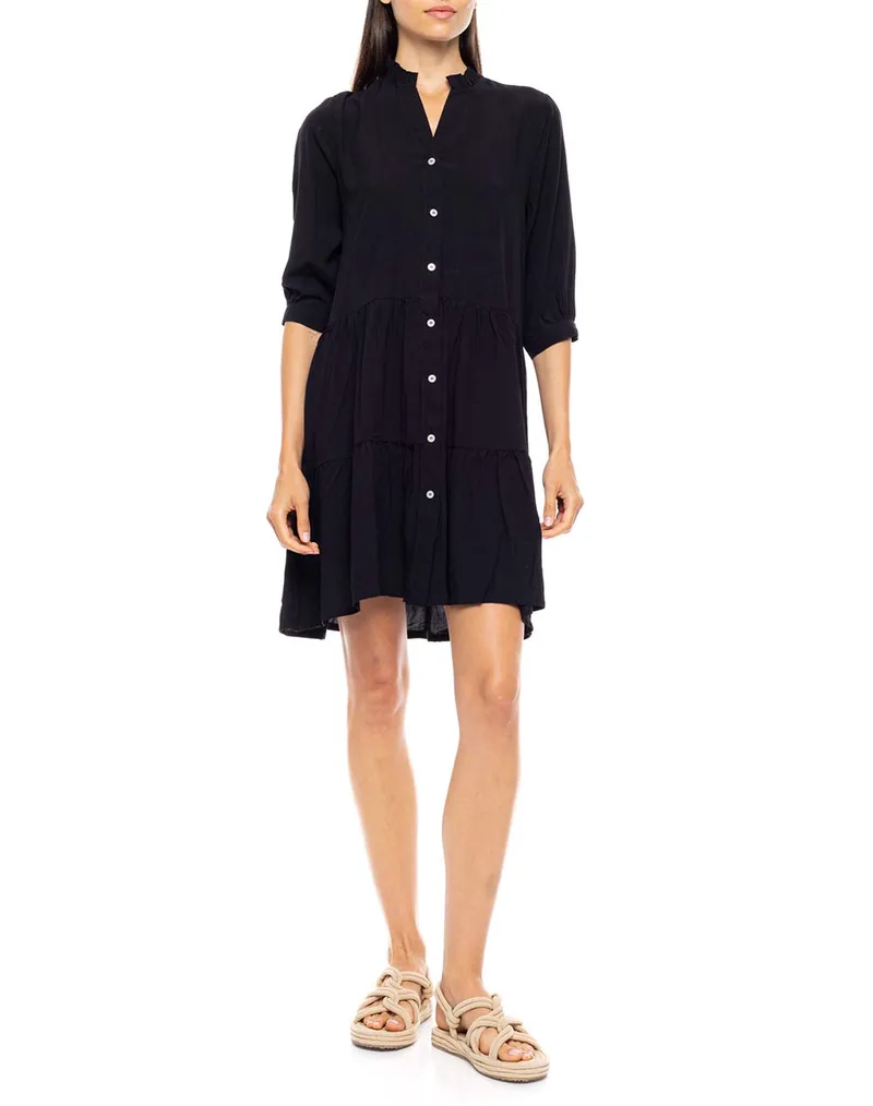 PINK LABEL BEACHWEAR SOLID BN-287-67 Black