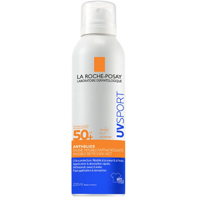 La Roche-Posay Anthelios Spf50+ UvSport Mist Spray Αόρατο Δροσιστικό Σπρέι Ανθεκτικό στον Ιδρώτα Πολύ Υψηλής Προστασίας Κατάλληλο για Υπαίθριες Δραστηριότητες 200ml