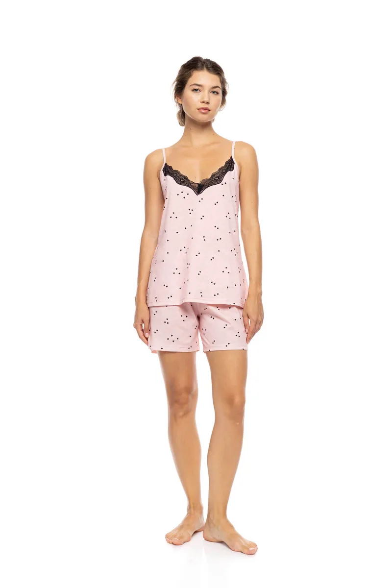 Ροζ Label γυναικείο babydoll "Little Heart Pink" - S1579 Ροζ