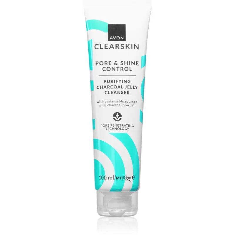 Avon Clearskin Pore & Shine Control τζελ για βαθύ καθαρισμό με ενεργό άνθρακα 100 ml