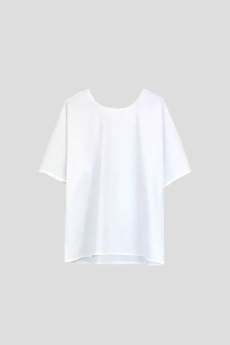 BARBARA ALAN Ανδρικό Λευκό Recycled Techno Boxy T-Shrt/White