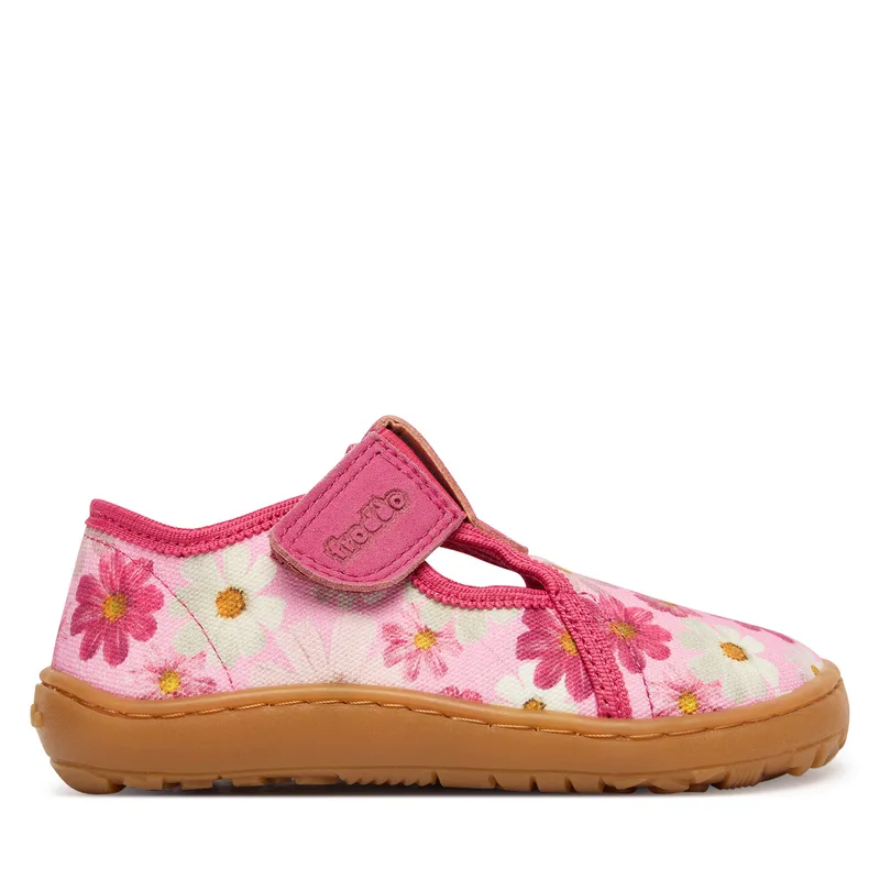 Παντόφλες Σπιτιού Froddo Barefoot Canvas T-Bar G1700439-4 M Ροζ