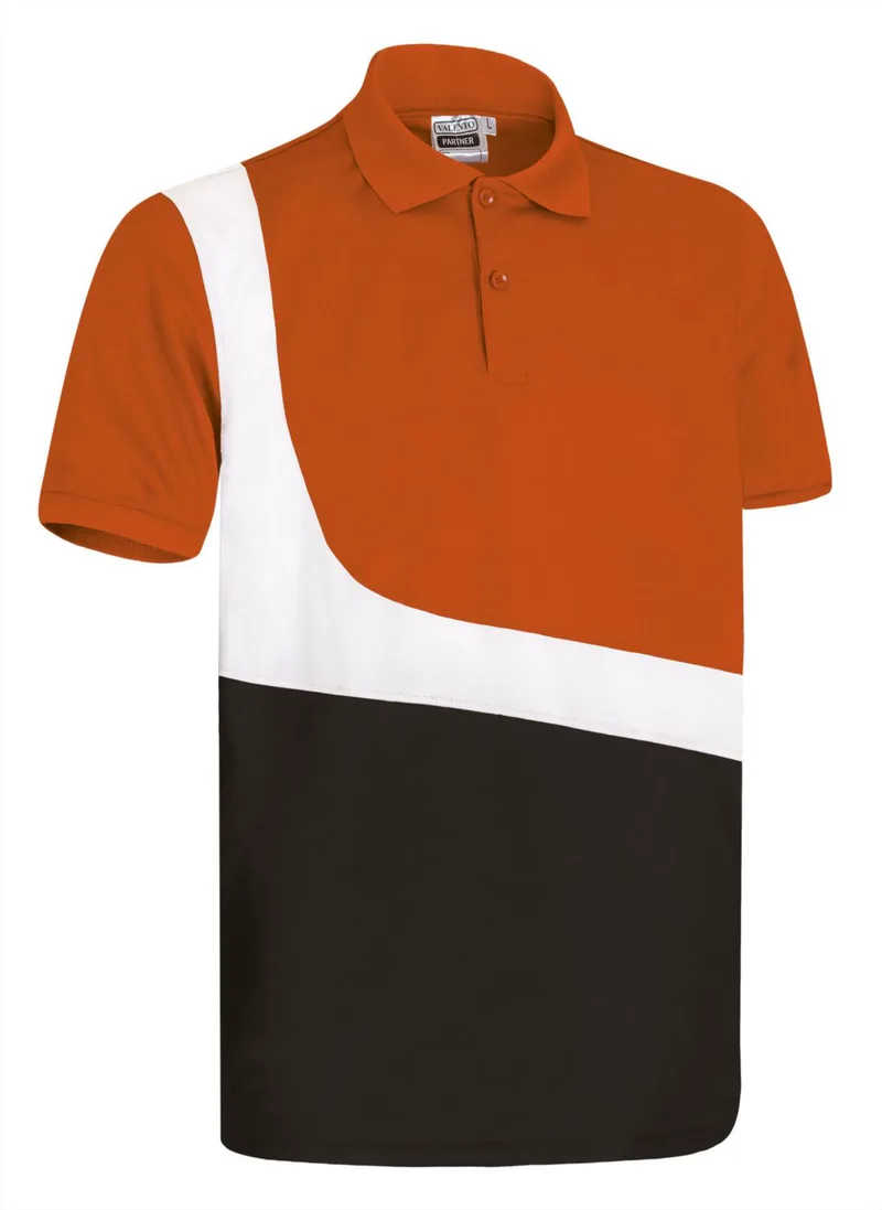 Κοντομάνικο Polo Shirt PARTNER Valento POVAPARNB Party Orange-White-Black