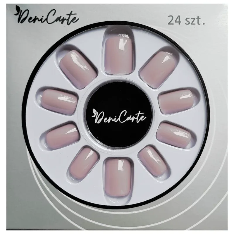 DeniCarte Square - Pre-assembled short false nails, various nude colours