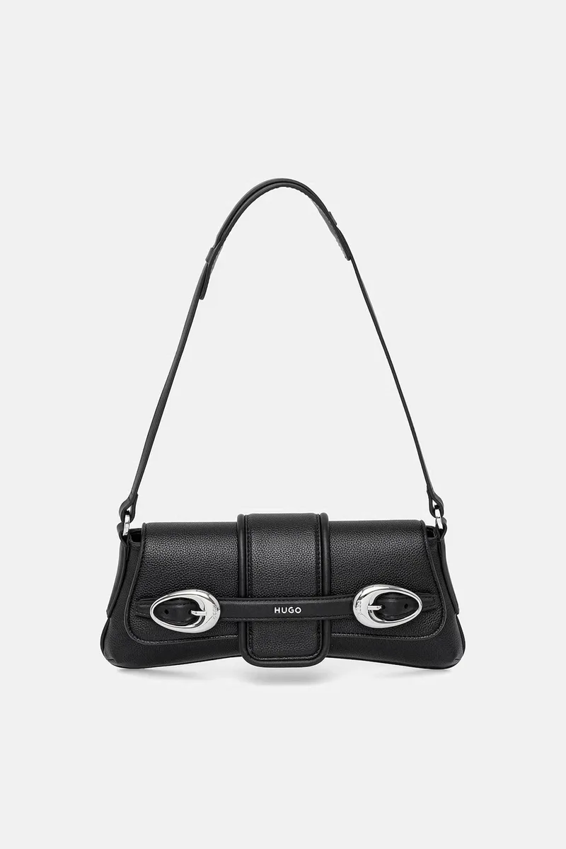 Hugo Boss γυναικεία τσάντα ώμου με μεταλλικό λογότυπο "Jaina" - 50558284 Μαύρο