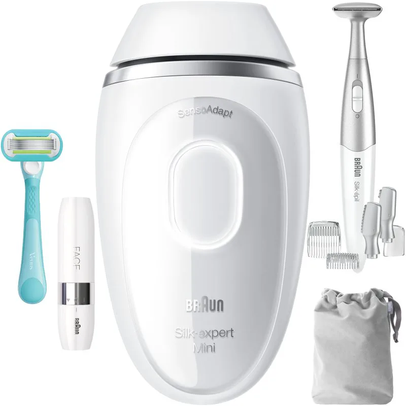 Καφέ IPL Silk·expert Mini PL1115 IPL συσκευή αποτρίχωσης για σώμα, πρόσωπο, περιοχή μπικίνι και μασχάλη 1 τμχ