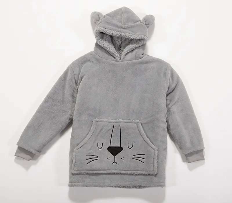 Παιδικό Πόντσο Nef-Nef Homeware Sleeping Lion Grey