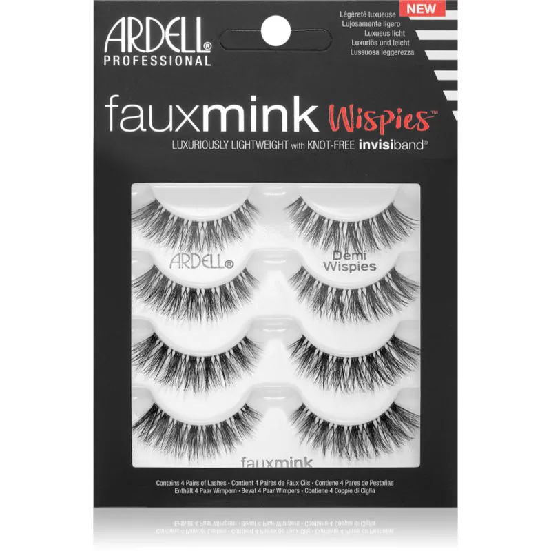 Ardell FauxMink Wispies τεχνητές βλεφαρίδες μεγάλη συσκευασία Demi Wispies 4 τμχ