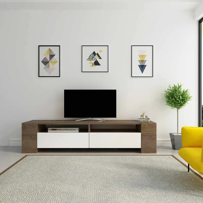 Έπιπλο Τηλεόρασης Sosruko - Walnut, White 875Zna3032 (155x35x35 cm)