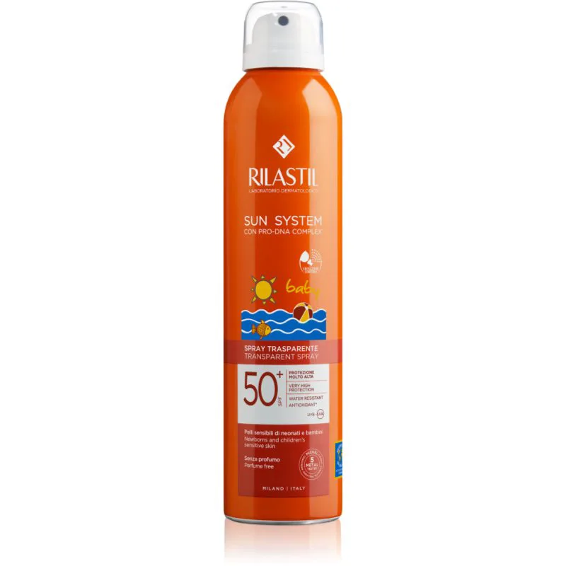 Rilastil Sun System Baby διαφανές αντηλιακό σπρέι SPF 50+ 200 ml
