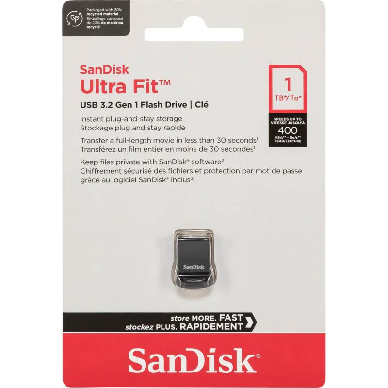 SanDisk Cruzer Ultra Fit 1TB USB 3.1 Flash Drive SDCZ430-1T00-G46