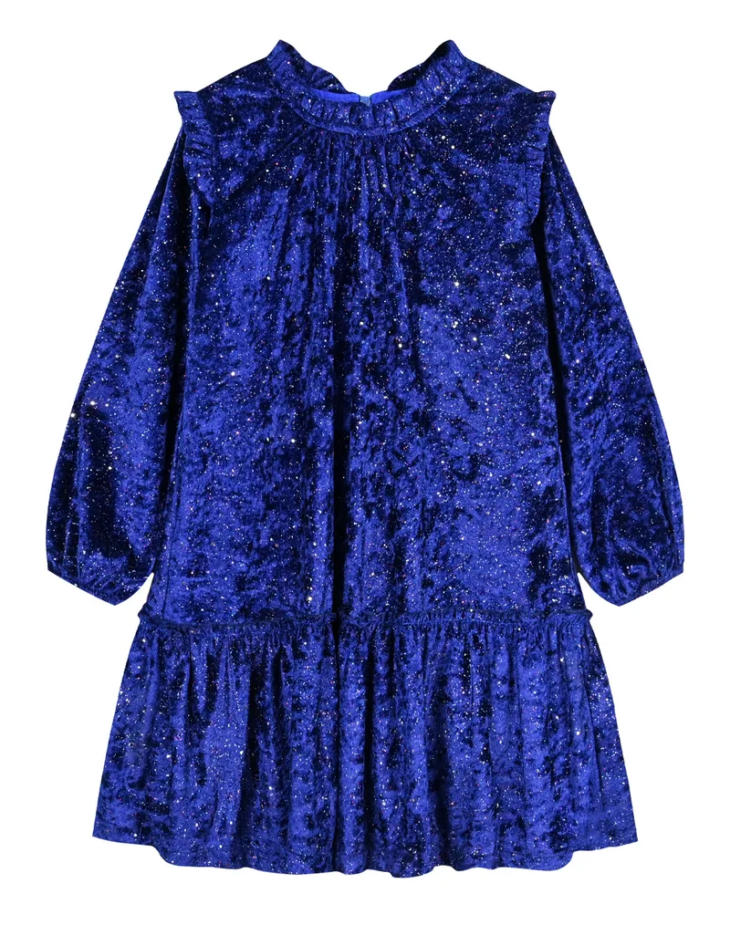 Βελούδινο φόρεμα με φραμπαλά για κορίτσι. Boutique collection - ΜΑΡΕΝ 45-123374-7