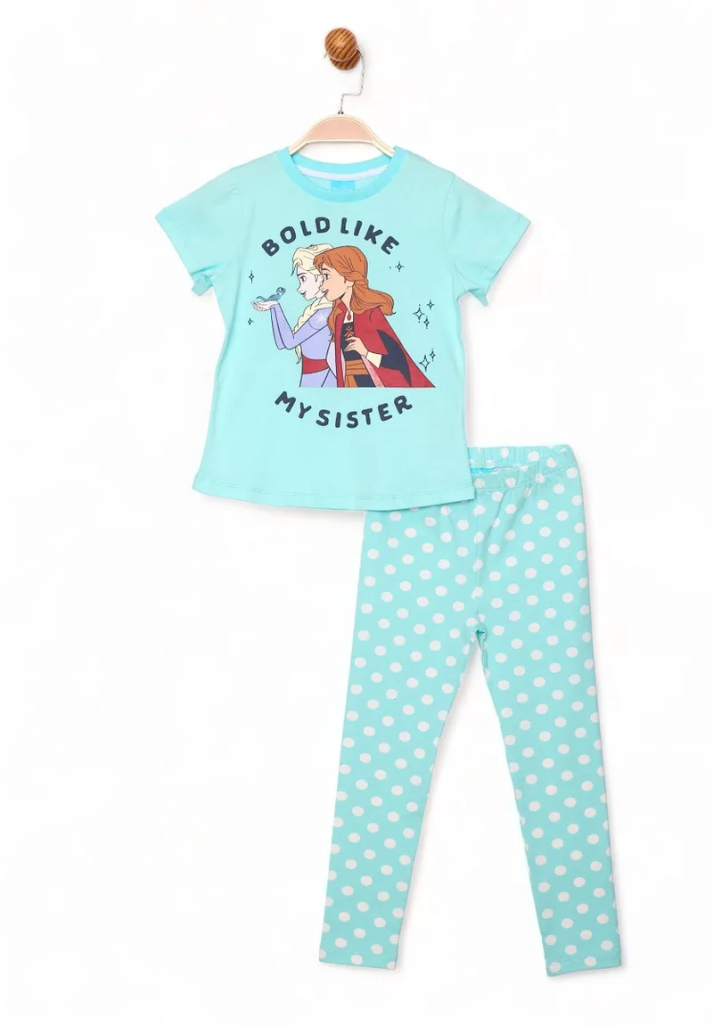 Πιτζάμα παιδική με μακρύ παντελόνι Disney Frozen FZ19639-Βεραμάν