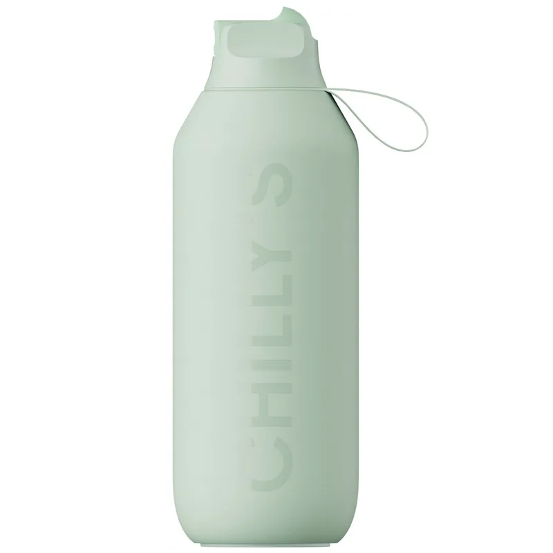 Chilly's Series 2 Flip Sport Bottle Ανοξείδωτος Θερμός με Καλαμάκι & Αντιμικροβιακό Στόμιο για Κρύα Ροφήματα 500ml, Κωδ 22605 - Lichen Green