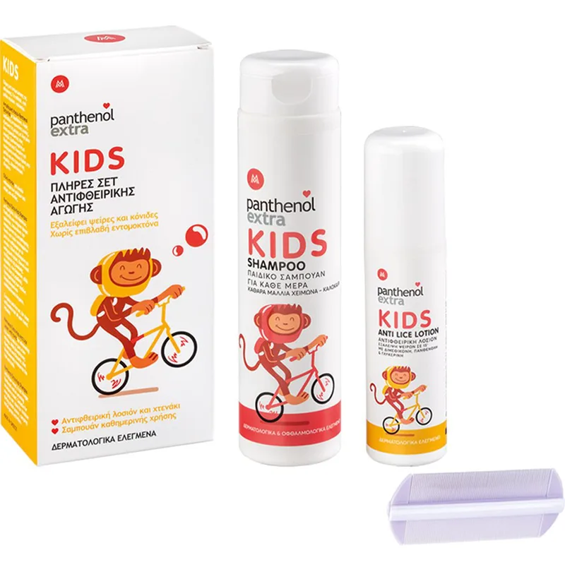 Panthenol Extra Promo Anti-Lice Kids Shampoo 300ml & Anti-Lice Lotion 125ml & Δώρο Lice Comb 1 Τεμάχιο