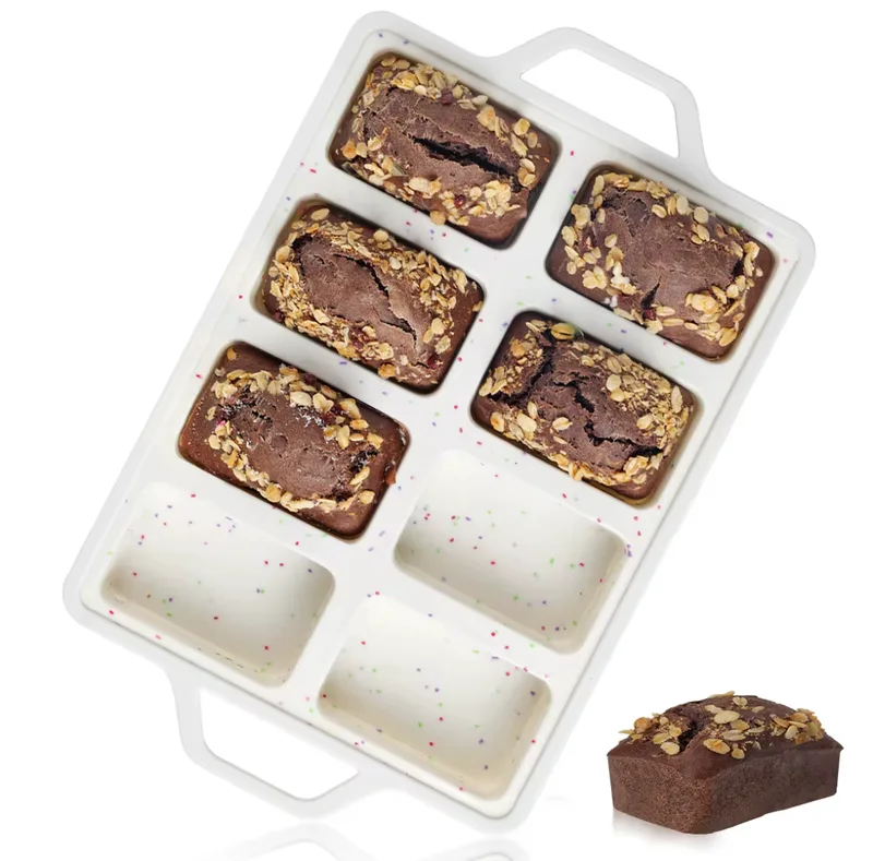Σταθερή Φόρμα Σιλικόνης Ψωμιού/Brownies 8 θέσεις