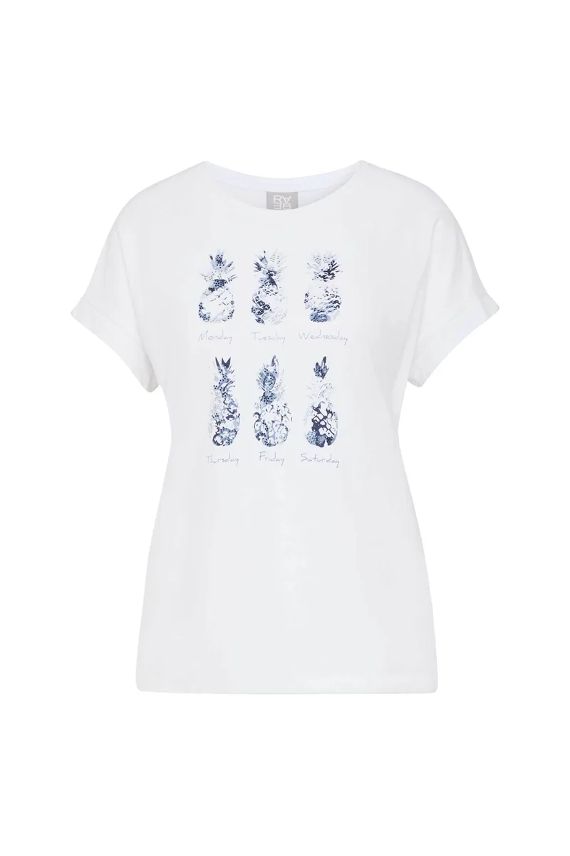 Rabe γυναικείο T-shirt με print - 56-121320 Λευκό