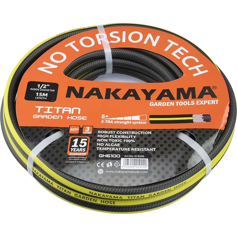 NAKAYAMA GH6300 Λάστιχο Τitan 3 Επστρώσεις 50m,1/2" 019312