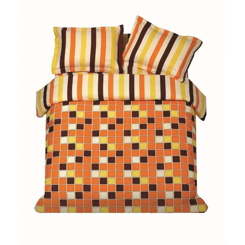 ΠΑΠΛ/ΘΗΚΗ ΣΕΤ M SQUARES ORANGE 160x240cm 1*50x70cm 100%COTTON