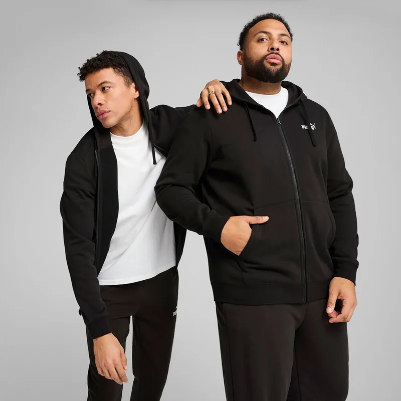PUMA ESSENTIALS NO. 1 LOGO FULL-ZIP HOODIE ΜΑΥΡΟ