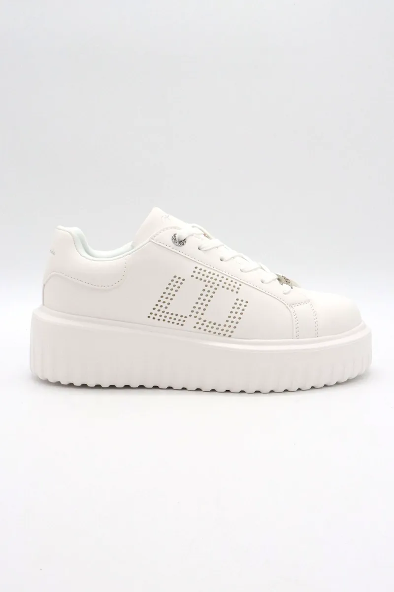 GAI MATTIOLO ΠΑΠΟΥΤΣΙΑ SNEAKERS MΕΤΑΛΛΙΚΟ LOGO ΛΕΥΚΟ