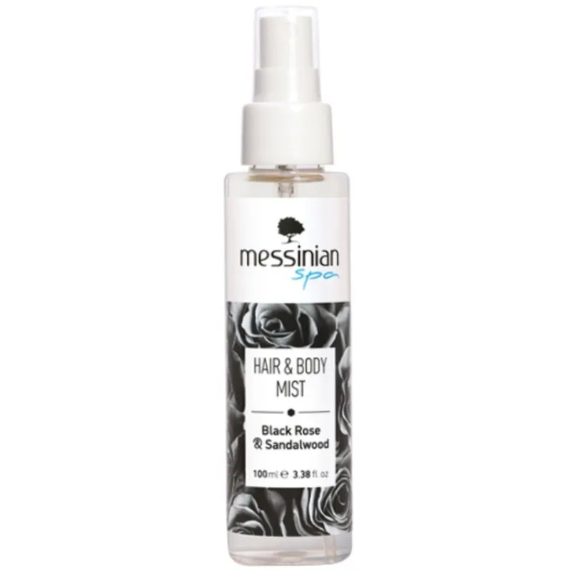 Messinian Spa Black Rose & Sandalwood Hair & Body Mist Ενυδατικό Mist Μαλλιών & Σώματος με Άρωμα Μαύρο Τριαντάφυλλο & Σανταλόξυλο 100ml