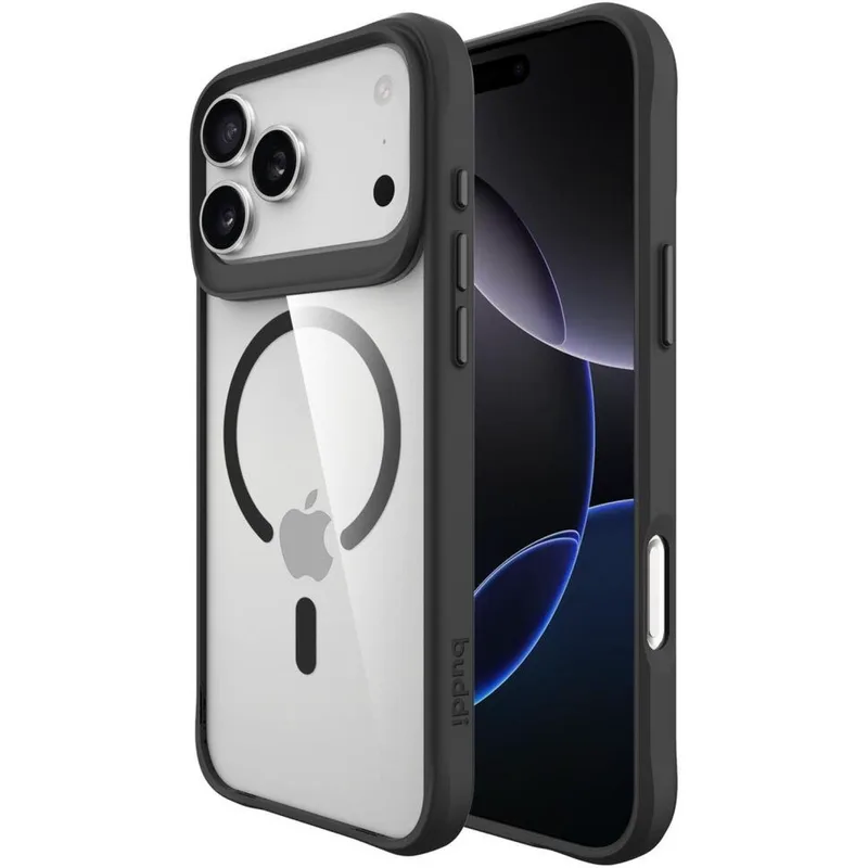 Θήκη iPhone 17 Pro Max Buddi Hybrid Σκληρή Διάφανη με MagSafe - Transparent / Black (8719246492563)