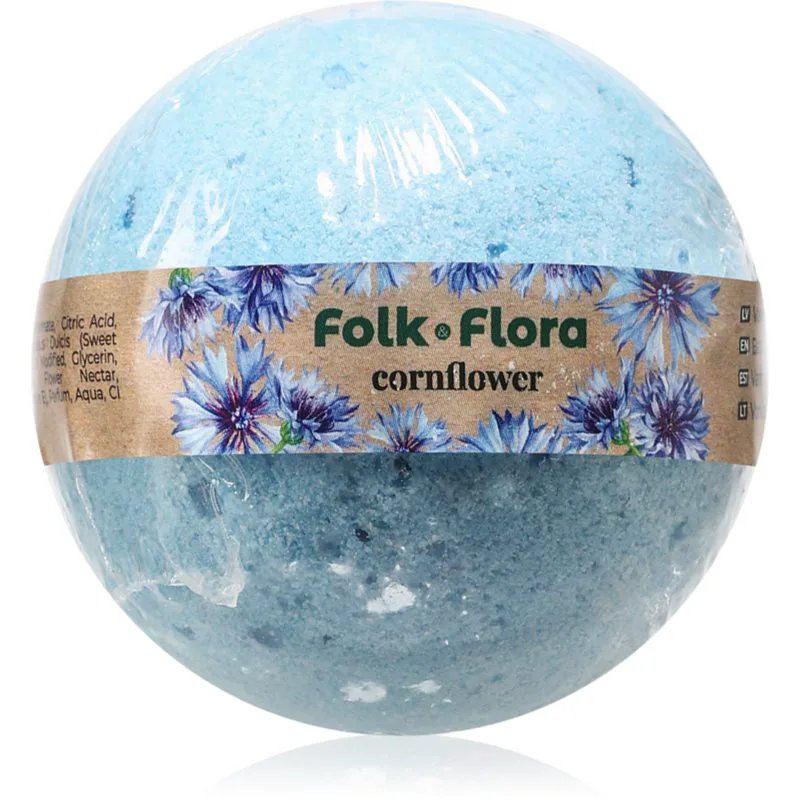 Folk & Flora Cornflower βόμβα μπάνιου 130 γρ