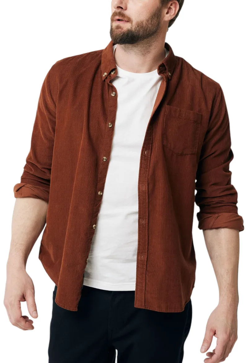 Πουκάμισο Μακρυμάνικο Mexx Baby Rib AP1515036M-Brown Ανδρικό