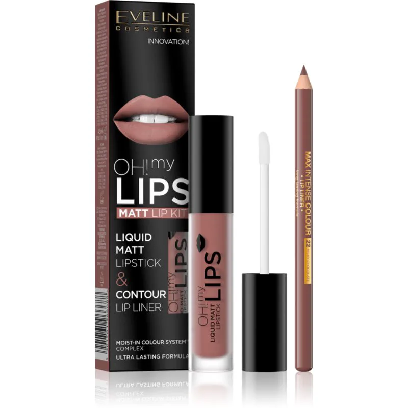 Eveline Cosmetics OH! my LIPS Matt σετ για τα χείλη 02 Milky Chocolate 2 τμχ