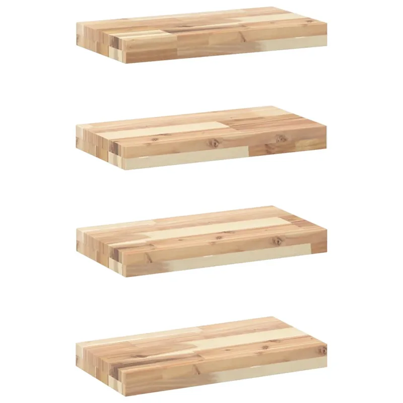 vidaXL Ράφια Πλωτά 4 τεμ. 40x20x4 εκ. από Μασίφ Ξύλο Ακακίας