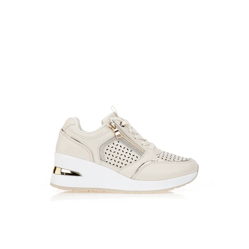 Sneakers δερματίνη με διάτρητο σχέδιο ΜΠΕΖ