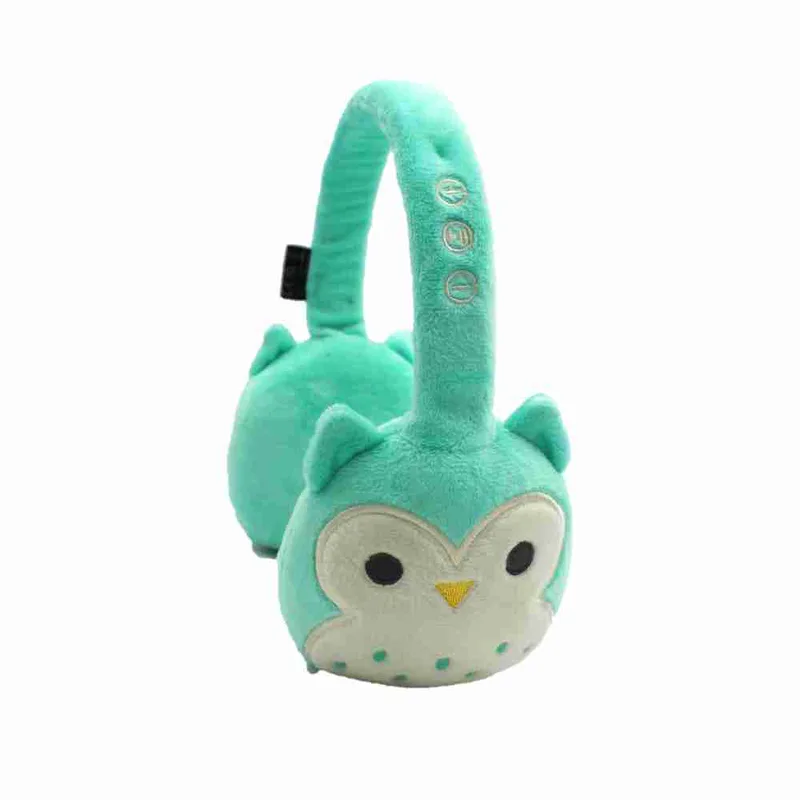 Squishmallows Ακουστικά Λούτρινα Winston The Owl Πράσινα