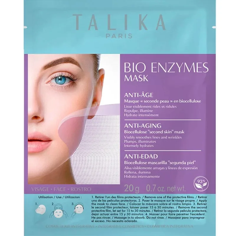 Talika Bio Enzymes Anti-Aging Mask Ισχυρή Βιοενεργή Αντιγηραντική Μάσκα Προσώπου σε Βάση Νανοϊνών για Ενυδάτωση & Αναζωογόνηση 20g