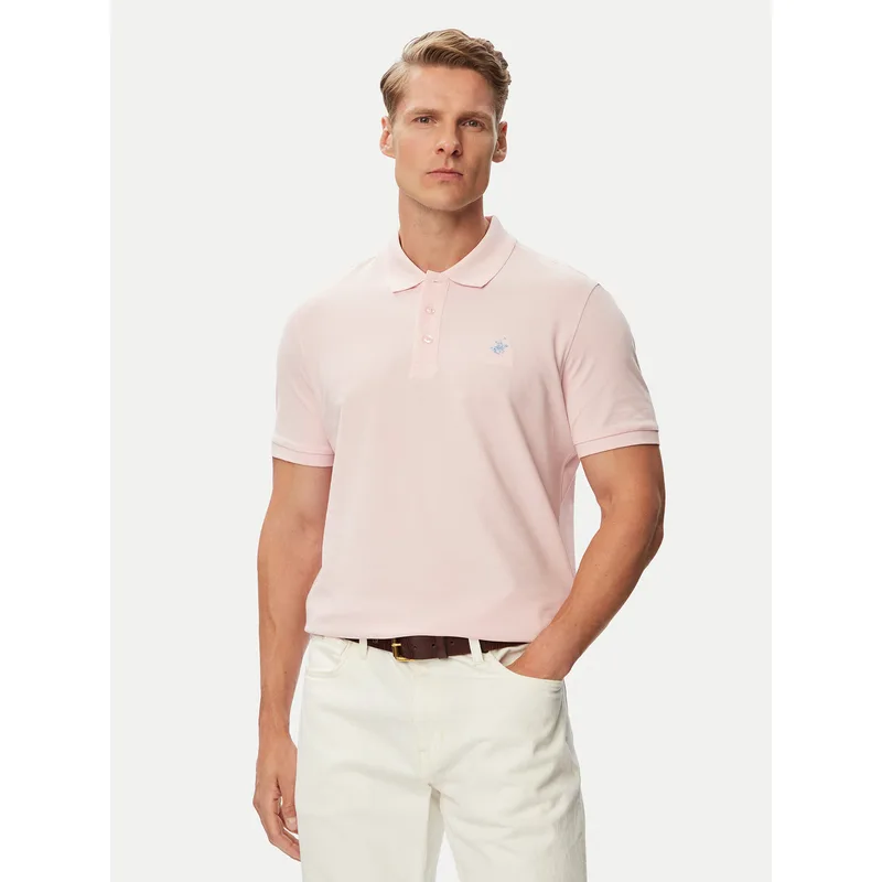 Beverly Hills Polo Club Polo P-SS26M-P42560_BBU Ανοιχτό ροζ Regular Fit