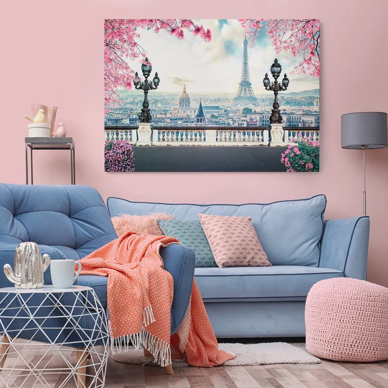 OUTLET Πινακας σε καμβά ROMANTIC PARIS AT SPRING 80cm x 50cm