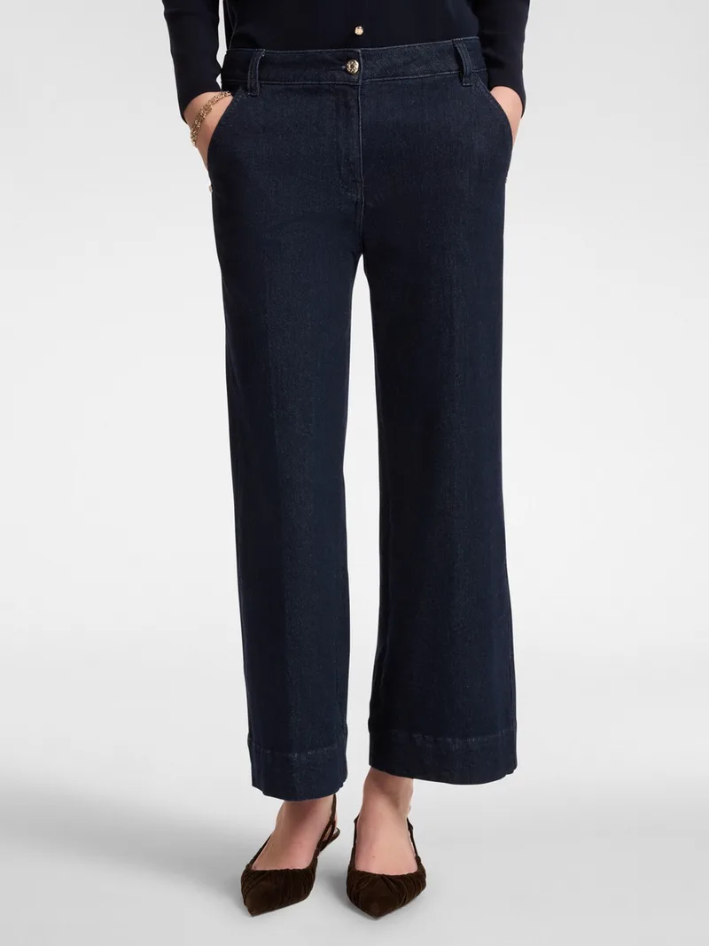 Elena Miro Γυναικείο Tailored Τζιν Cropped σε Μπλε
