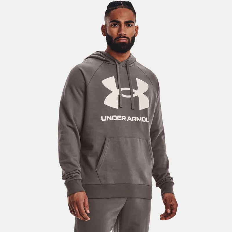 UNDER ARMOUR RIVAL FLEECE BIG LOGO HOODIE ΓΚΡΙ