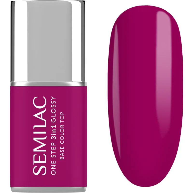 Semilac One Step 3in1 Glossy τζελ βερνίκι νυχιών απόχρωση 595 Bright Purple 7 ml