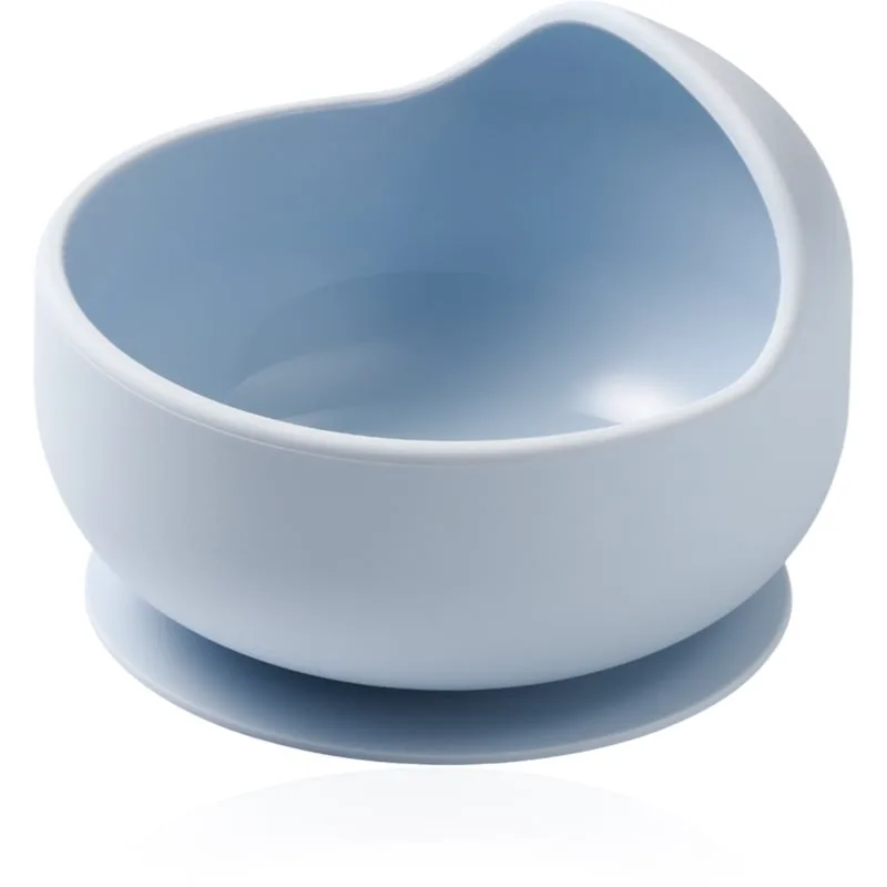 BabyOno Siilicone Plate 6m+ μπολ σιλικόνης με βεντούζα 6 m+ Blue 1 τμχ