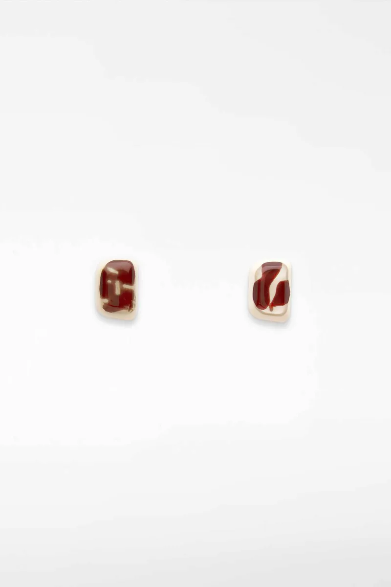 Adolfo Domínguez γυναικεία σκουλαρίκια "Marbled Resin" - 259071383 Εκρού