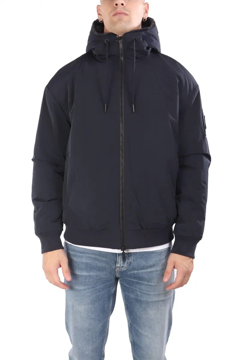 MOOSE KNUCKLES ΜΠΟΥΦΑΝ BOMBER REVERSIBLE HOODIE ROLAND BUNNY ΜΠΛΕ
