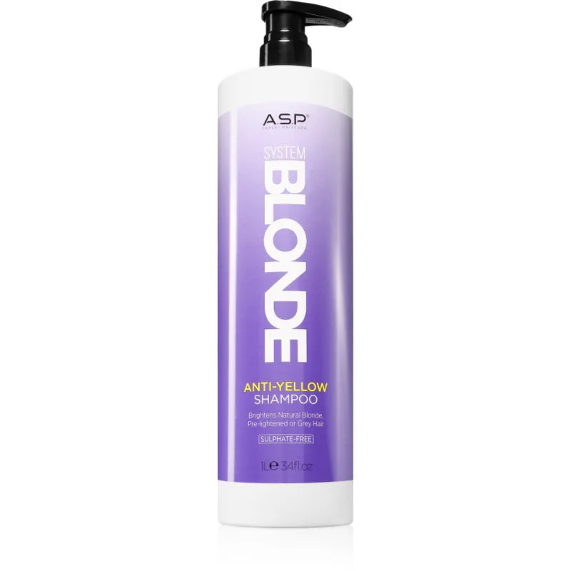 ASP System Blonde Anti-Yellow λαμπρυντικό σαμπουάν για ξανθά και γκρίζα μαλλιά 1000 ml