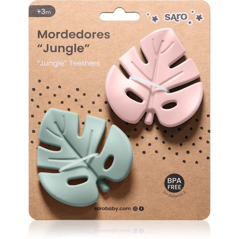 Saro Baby Jungle μασητικό Mint/Blossom 2 τμχ