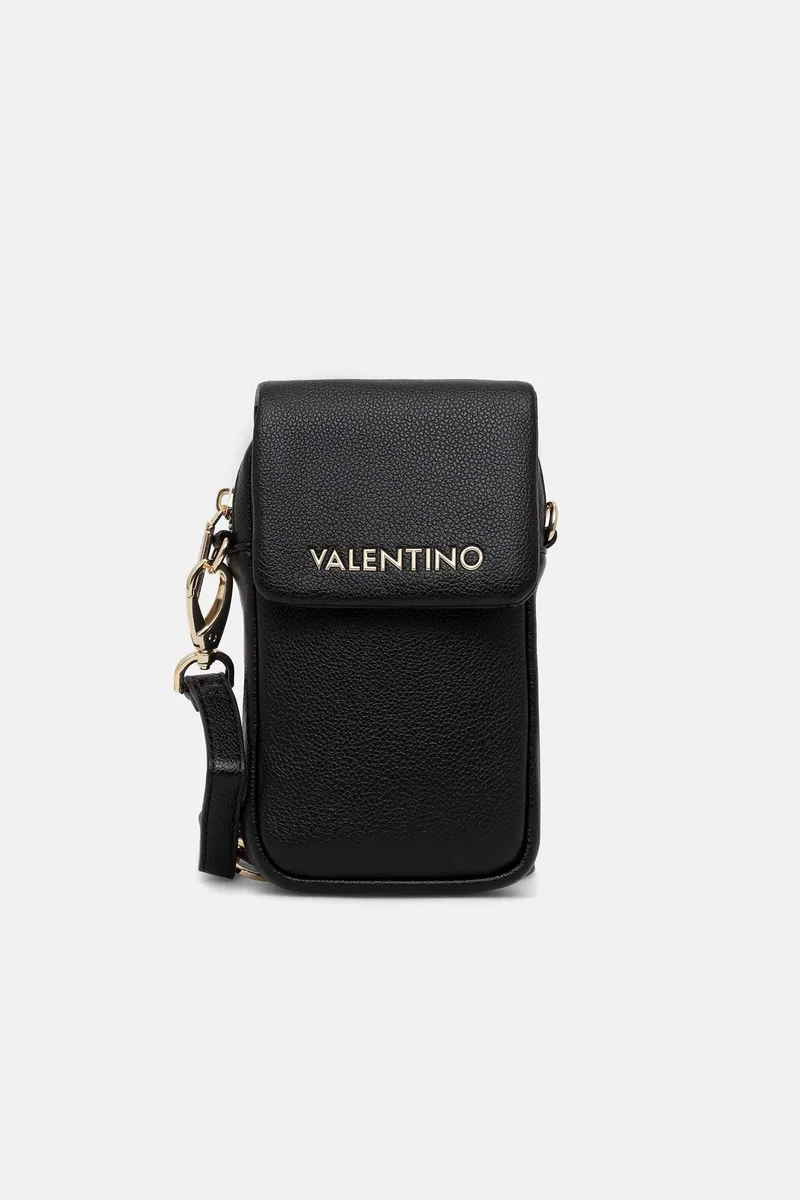Valentino γυναικεία θήκη κινητού με μεταλλικό λογότυπο "Doris Re" - 73LVPS9ON86/DOR Μαύρο