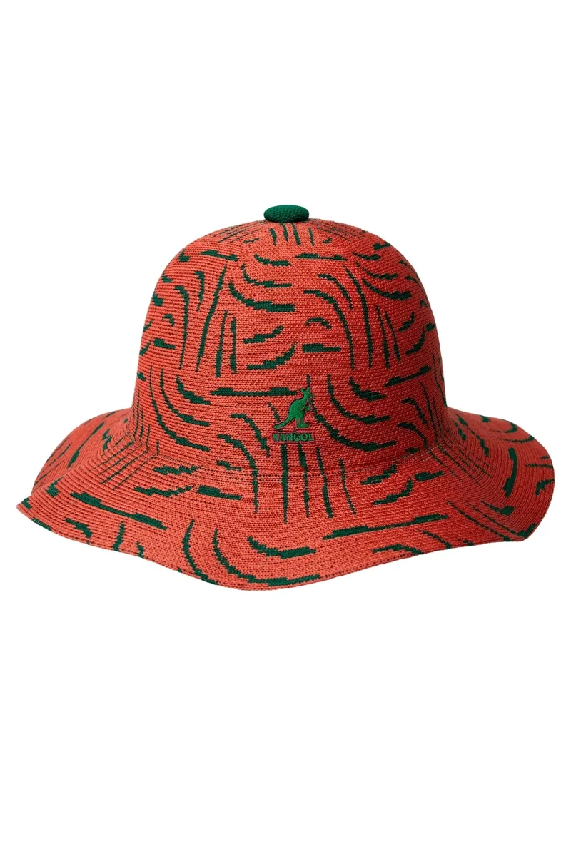 KANGOL Καπέλα SWERVE WIDE BRIM CASUAL - CAYENNE/MASTERS GREEN-K3756