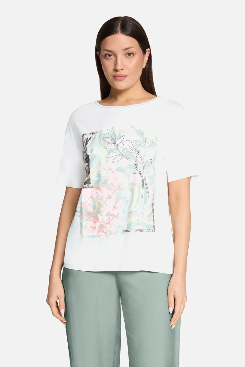 Betty Barclay γυναικείο Τ-shirt με print - 2777/1818 Λευκό